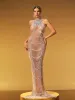 Hyrthos High Neck Crystal Chain Fringe Maxi Dress sold by Mew Mews