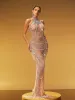 Hyrthos High Neck Crystal Chain Fringe Maxi Dress sold by Mew Mews