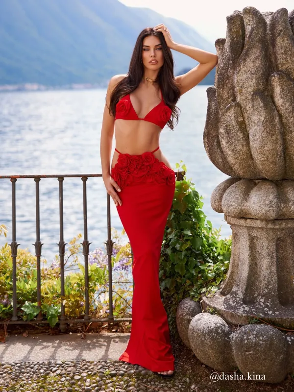 Ichiko Lace Up Flower Skirt Set sold by Mew Mews