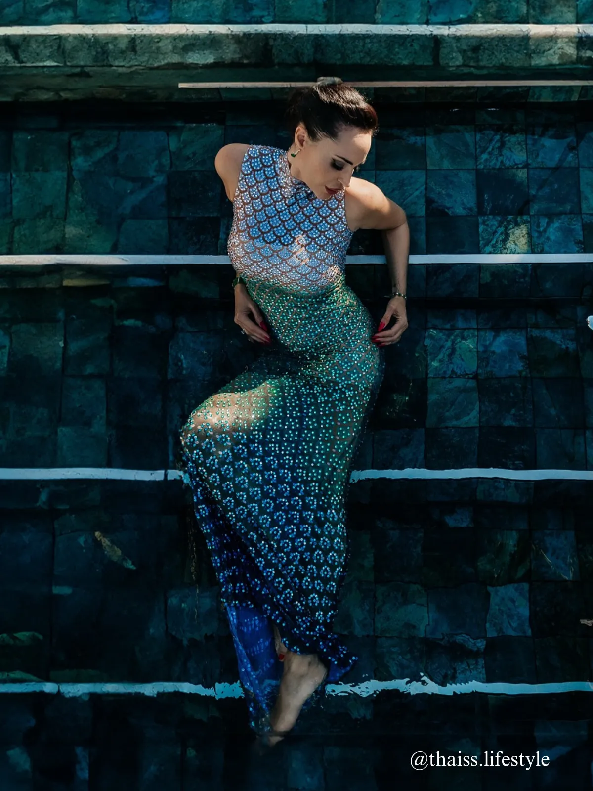 Jenji Seashell Rhinestone Maxi Dress sold by Mew Mews