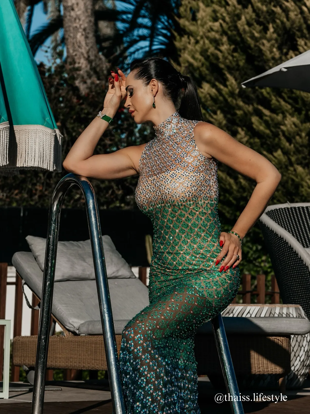 Jenji Seashell Rhinestone Maxi Dress sold by Mew Mews product image thumbnail 4