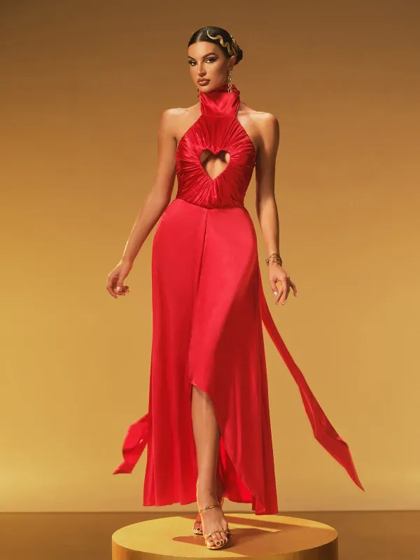 Jexar Halterneck Heart Cutout Maxi Dress made by Mew Mews