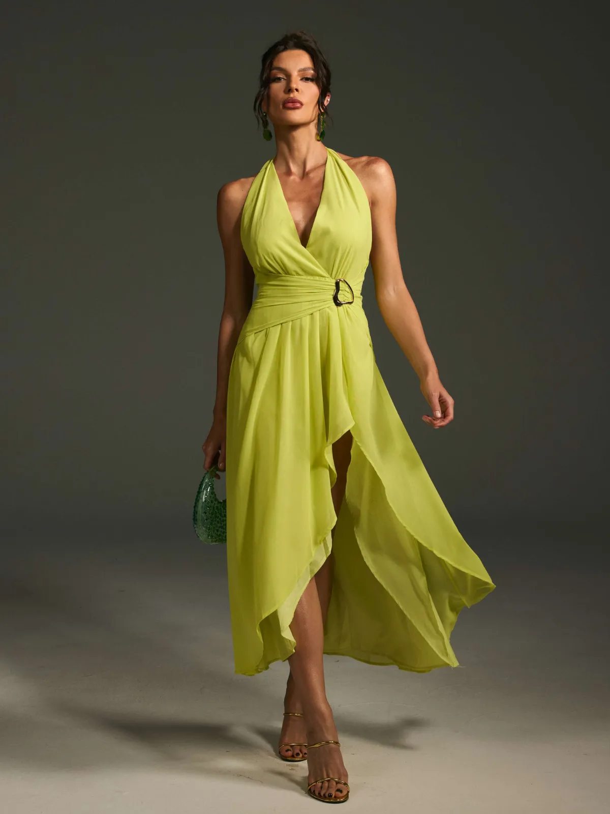 Malha V Neck Buckle Midi Dress sold by Mew Mews product image thumbnail 5