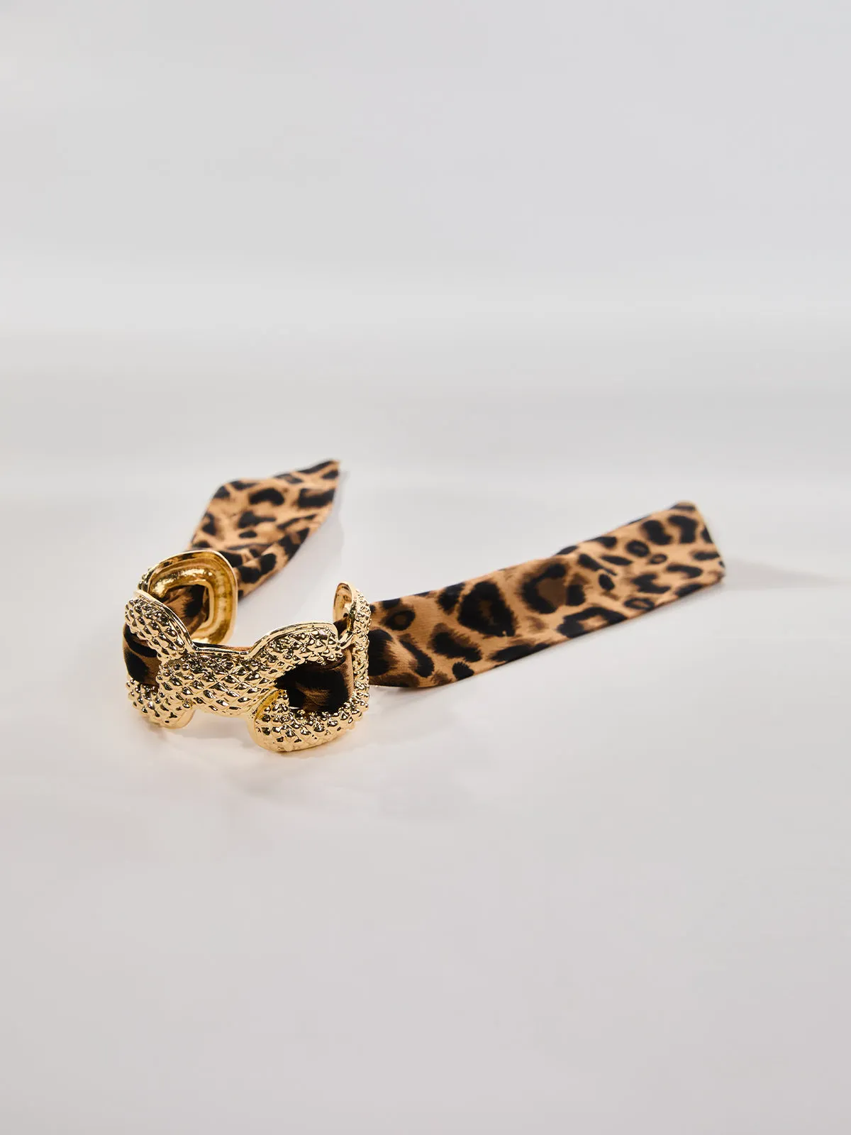 Oaelis Leopard Scarves Cuff Bracelet sold by Mew Mews product image thumbnail 2