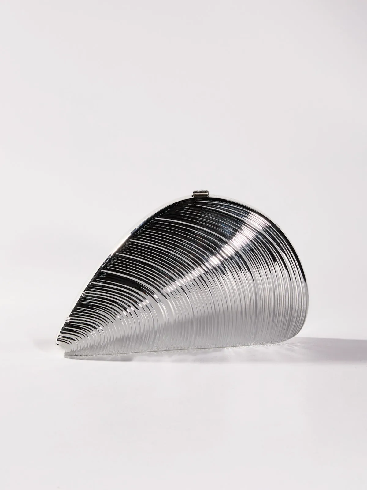 Maika Seashell Convertible Clutch In Silver sold by Mew Mews