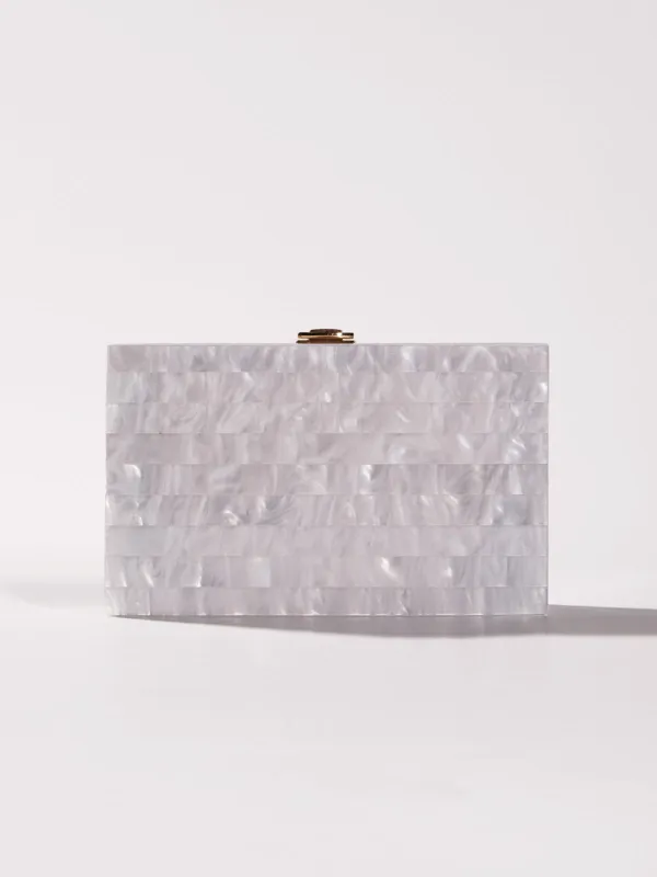 Mahesa Acrylic Convertible Clutch In White sold by Mew Mews