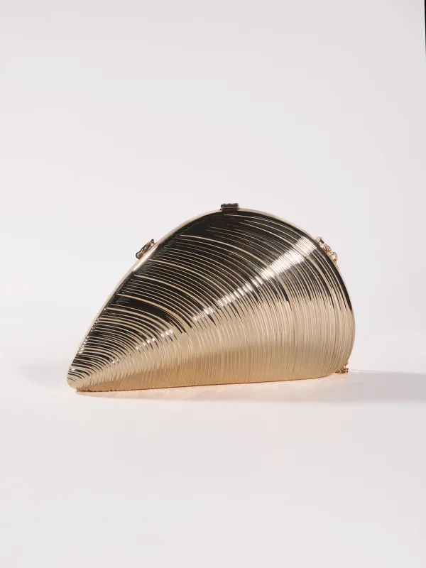 Maija Seashell Convertible Clutch In Champagne sold by Mew Mews