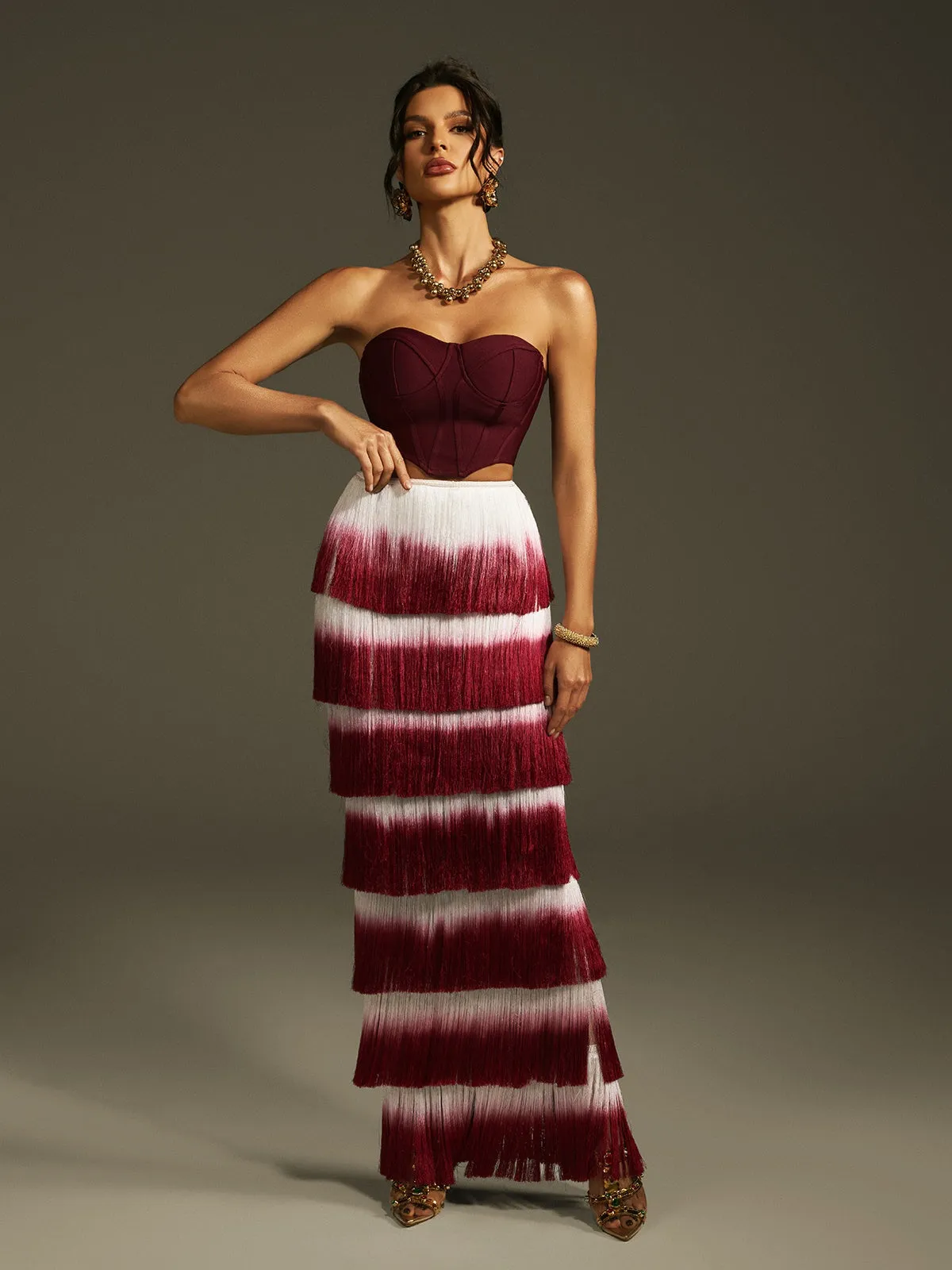 Landers Ombre Fringe Skirt Set sold by Mew Mews product image thumbnail 3