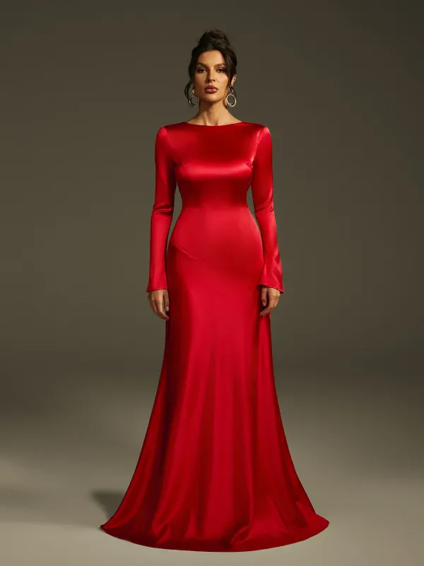 Lancel Backless Satin Maxi Dress sold by Mew Mews