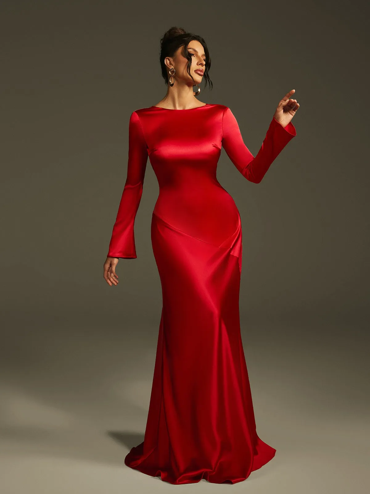 Lancel Backless Satin Maxi Dress sold by Mew Mews product image thumbnail 4