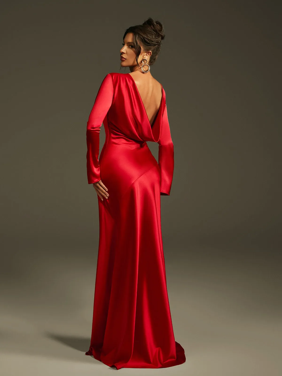 Lancel Backless Satin Maxi Dress sold by Mew Mews product image thumbnail 2