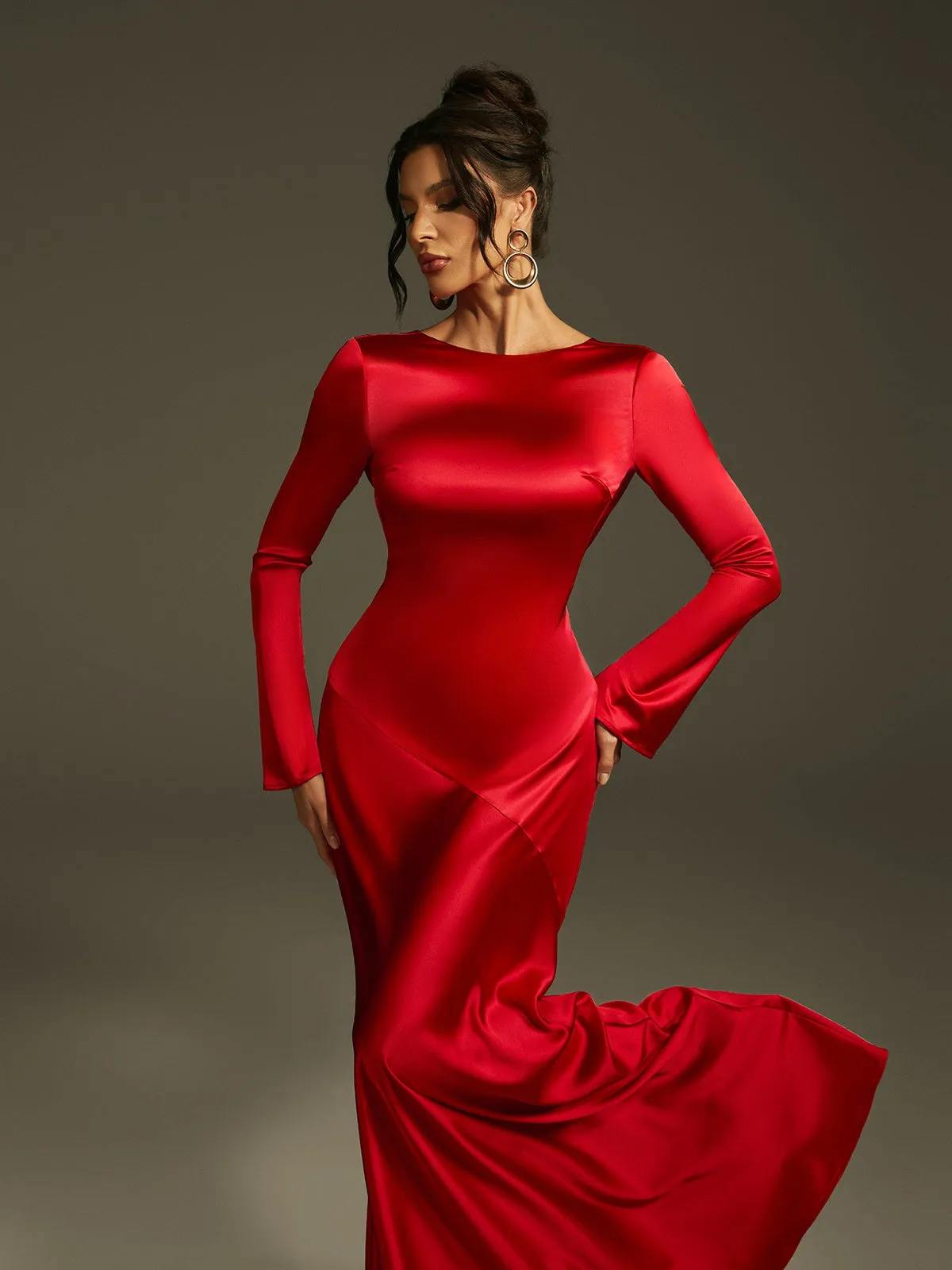 Lancel Backless Satin Maxi Dress sold by Mew Mews product image thumbnail 3
