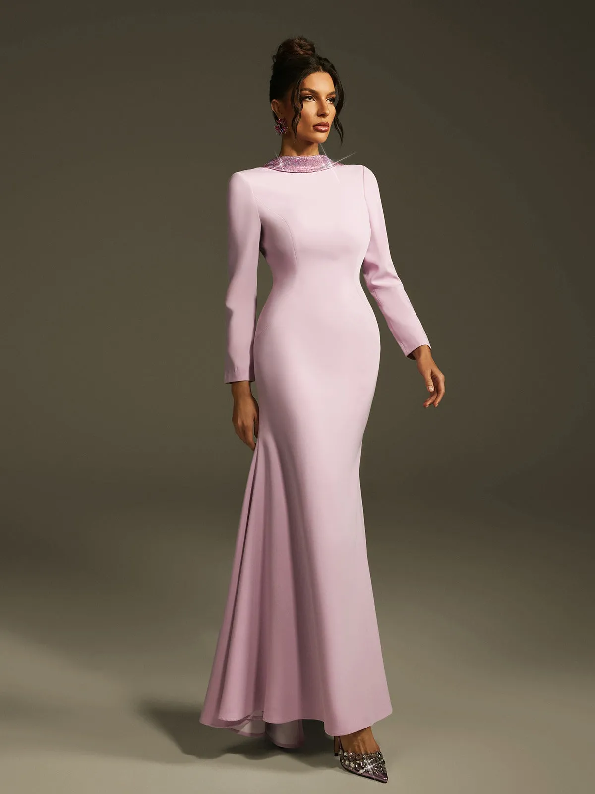 Lamya Backless Rhinestone Flower Maxi Dress sold by Mew Mews product image thumbnail 5