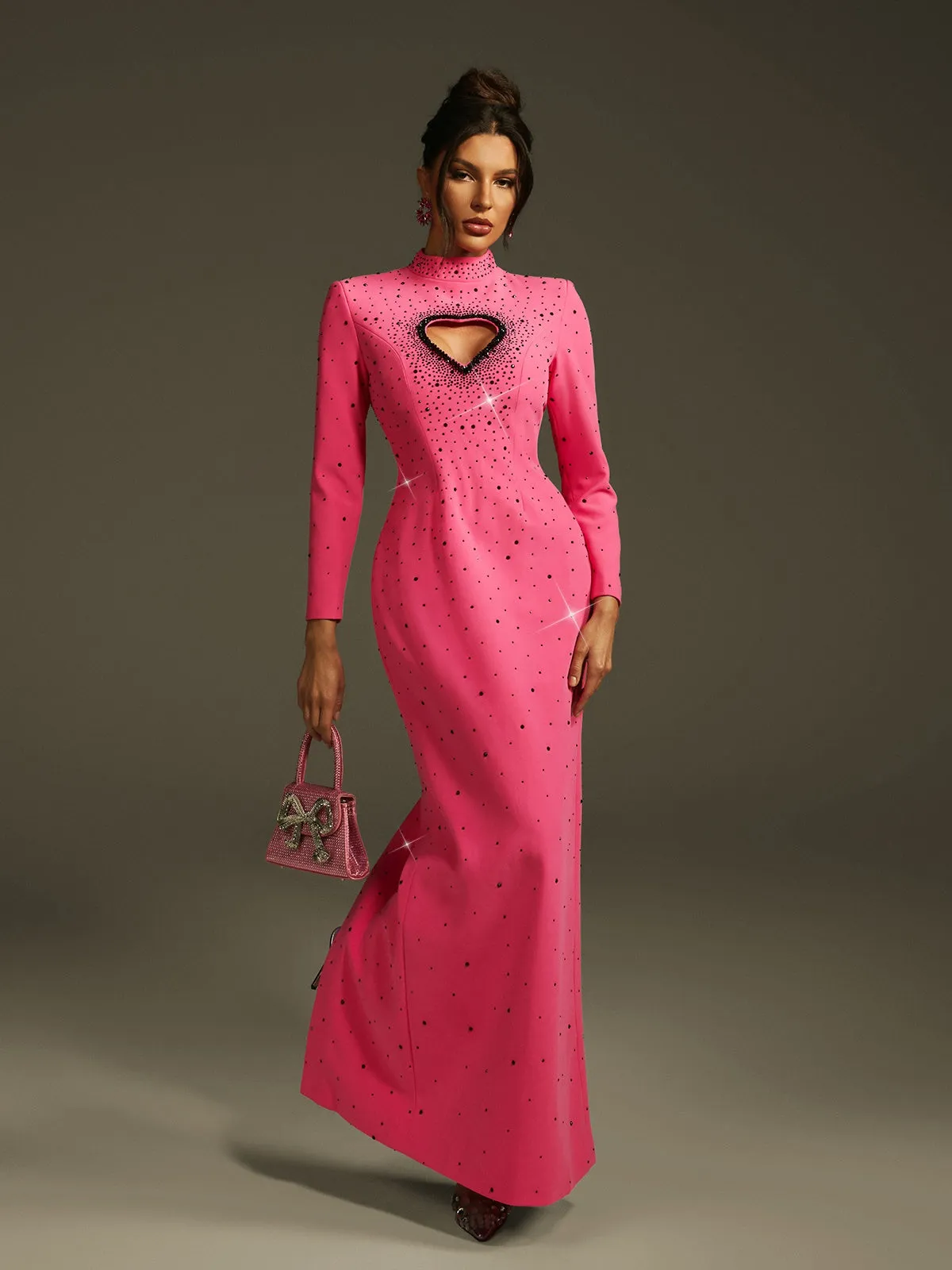 Oaelrix Backless Heart Rhinestone Maxi Dress sold by Mew Mews product image thumbnail 2