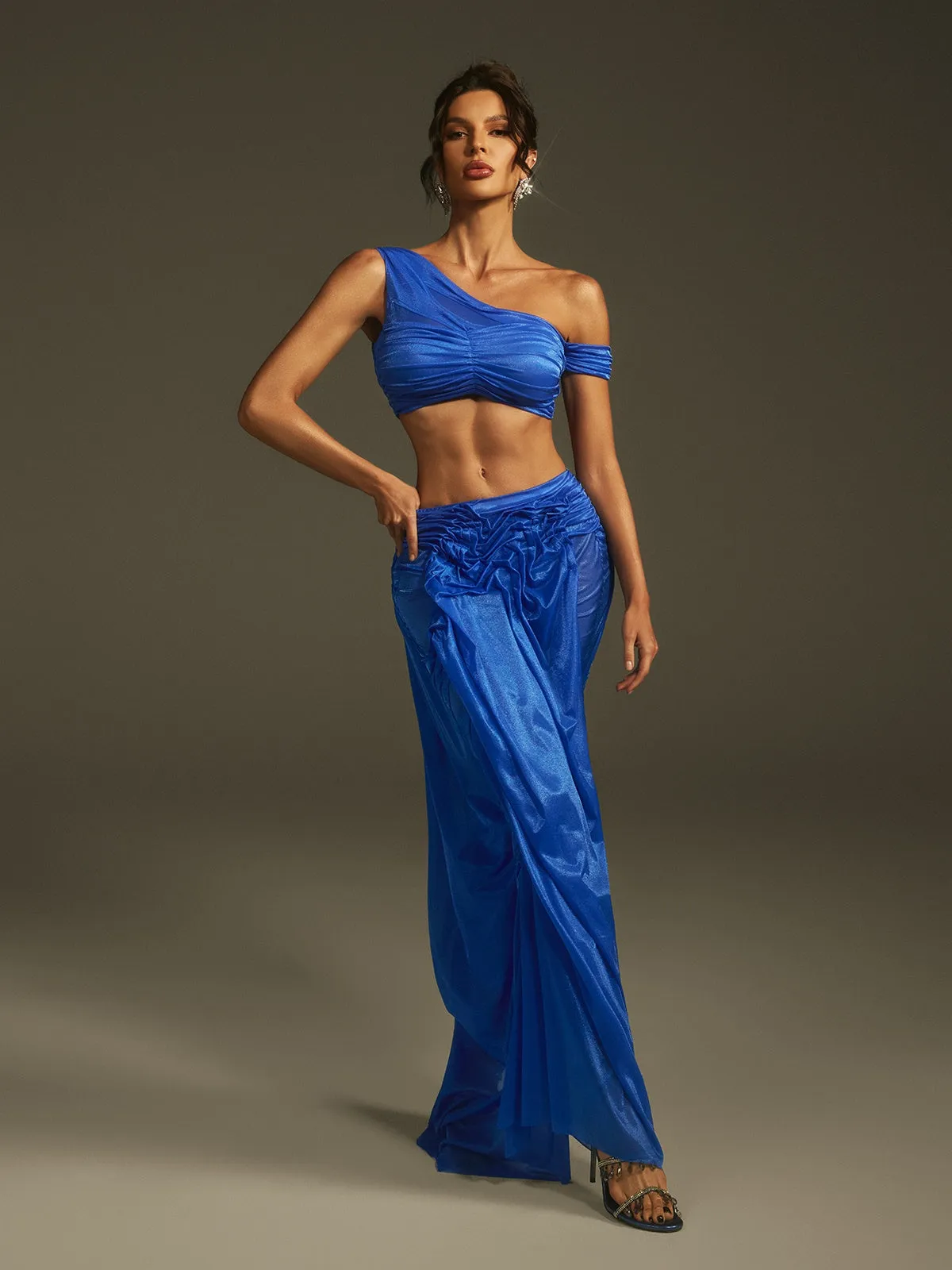 Lanai Ruched Skirt Set In Blue sold by Mew Mews product image thumbnail 2