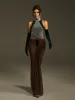 Lenker Halterneck Teardrop Fringe Top sold by Mew Mews