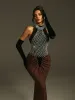 Lenker Halterneck Teardrop Fringe Top sold by Mew Mews