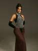 Lenker Halterneck Teardrop Fringe Top sold by Mew Mews