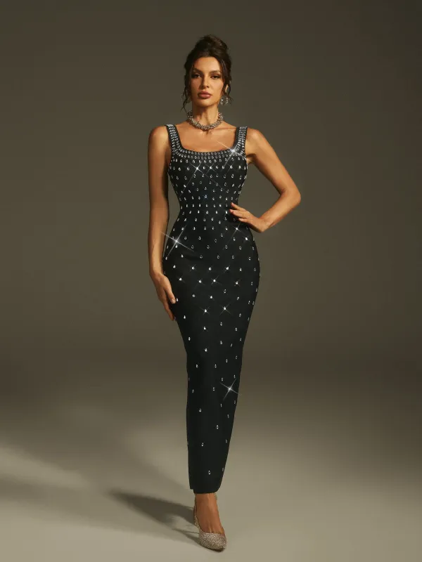 Levina Sleevless Crystal Bandage Maxi Dress sold by Mew Mews