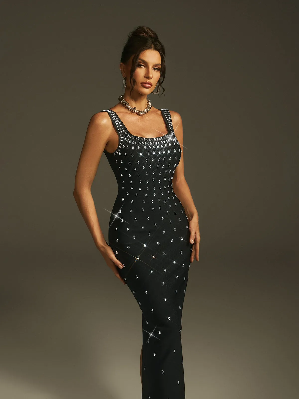 Levina Sleevless Crystal Bandage Maxi Dress sold by Mew Mews product image thumbnail 3