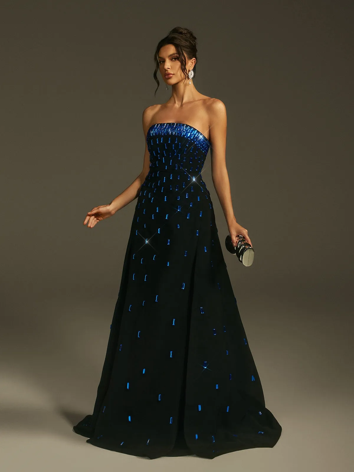 Leimomi Strapless Crystal Maxi Dress sold by Mew Mews product image thumbnail 5