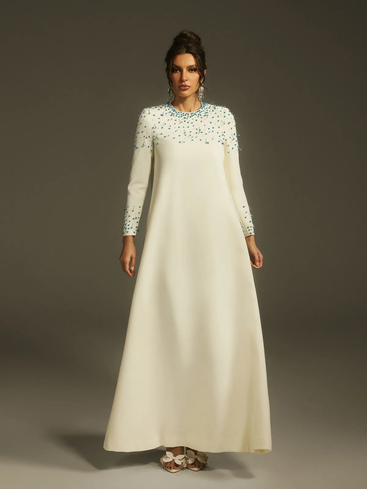 Lefwin Long Sleeve Crystal Maxi Dress sold by Mew Mews product image thumbnail 4