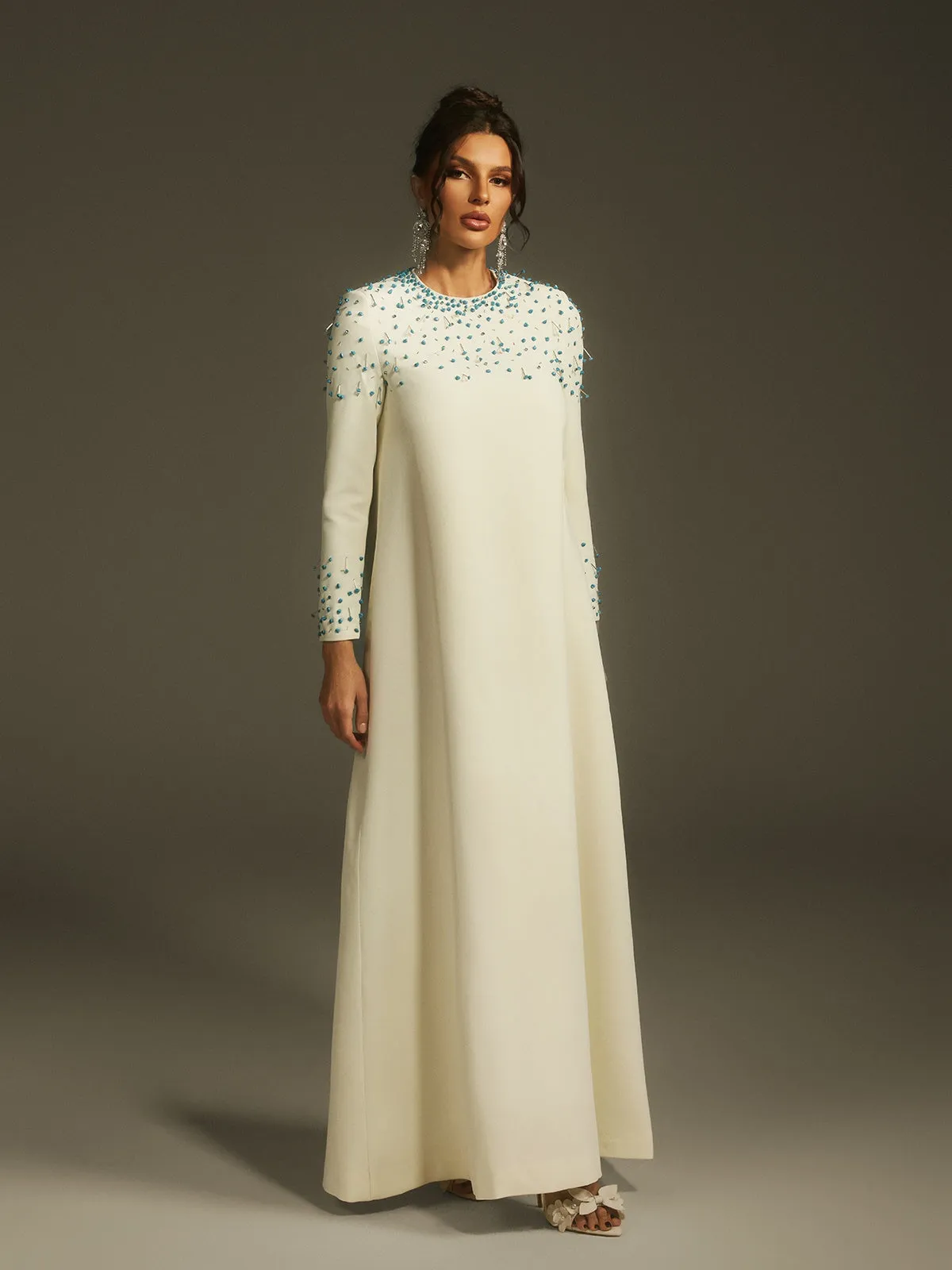 Lefwin Long Sleeve Crystal Maxi Dress sold by Mew Mews product image thumbnail 2