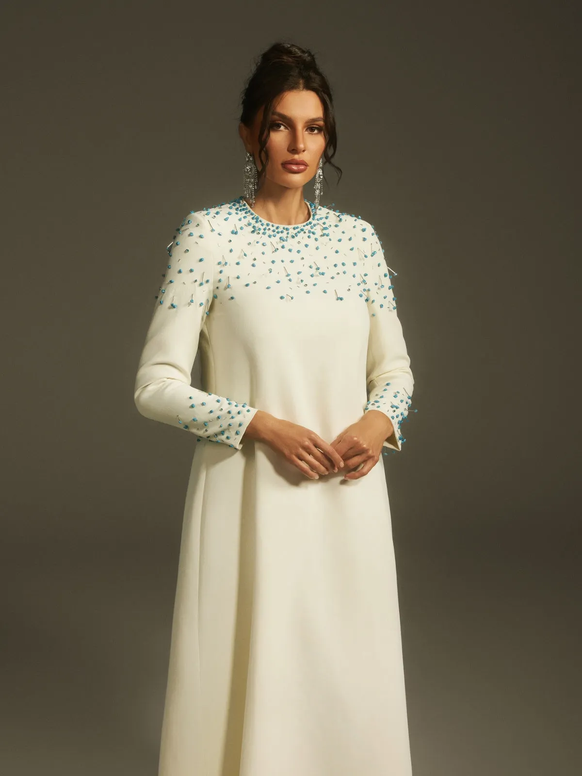 Lefwin Long Sleeve Crystal Maxi Dress sold by Mew Mews product image thumbnail 3