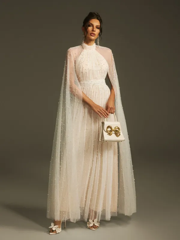 Leeto Pearl Mesh Maxi Dress sold by Mew Mews