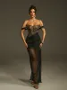Marged Off Shoulder Lace Mesh Maxi Dress sold by Mew Mews