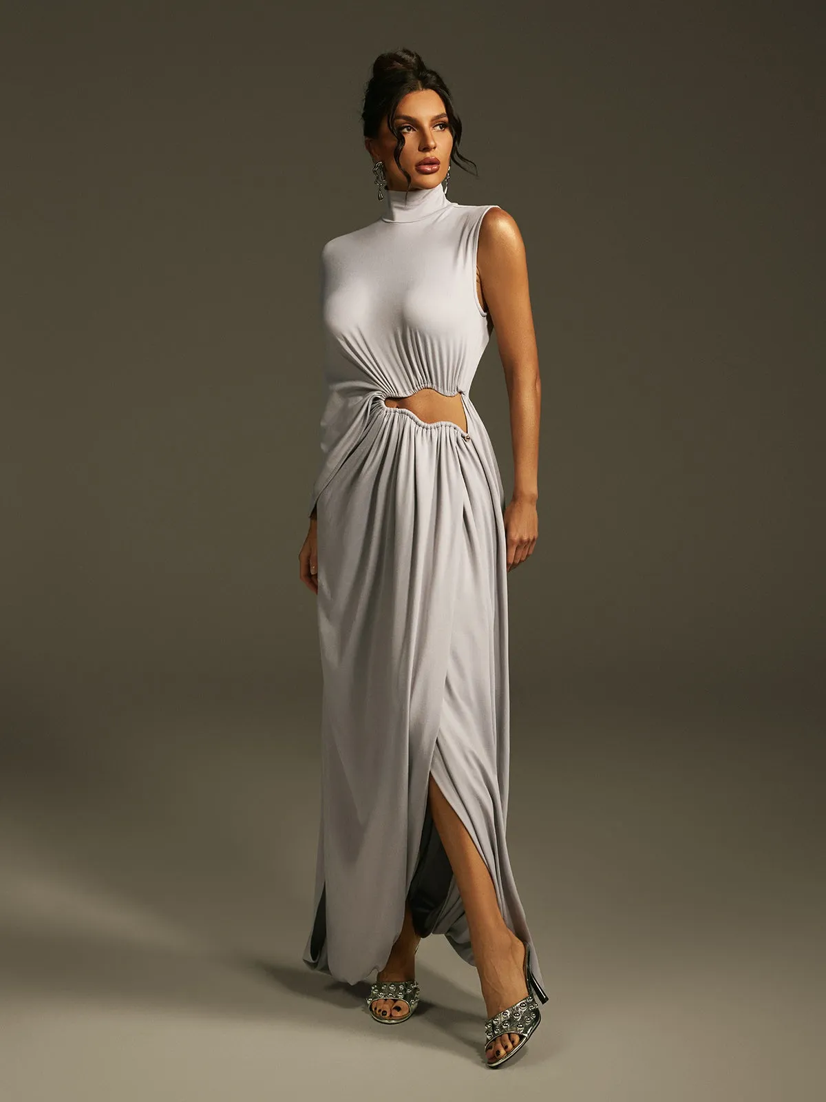 Lavina One Shoulder Cutout Maxi Dress sold by Mew Mews product image thumbnail 4