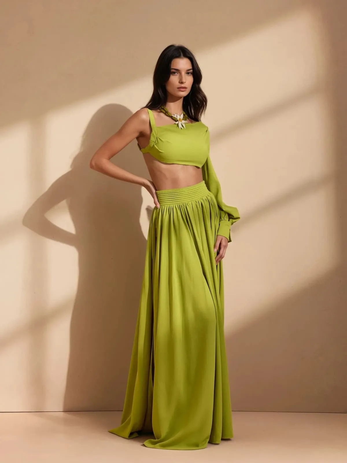 Raeltric One Shoulder Split Skirt Set sold by Mew Mews product image thumbnail 2