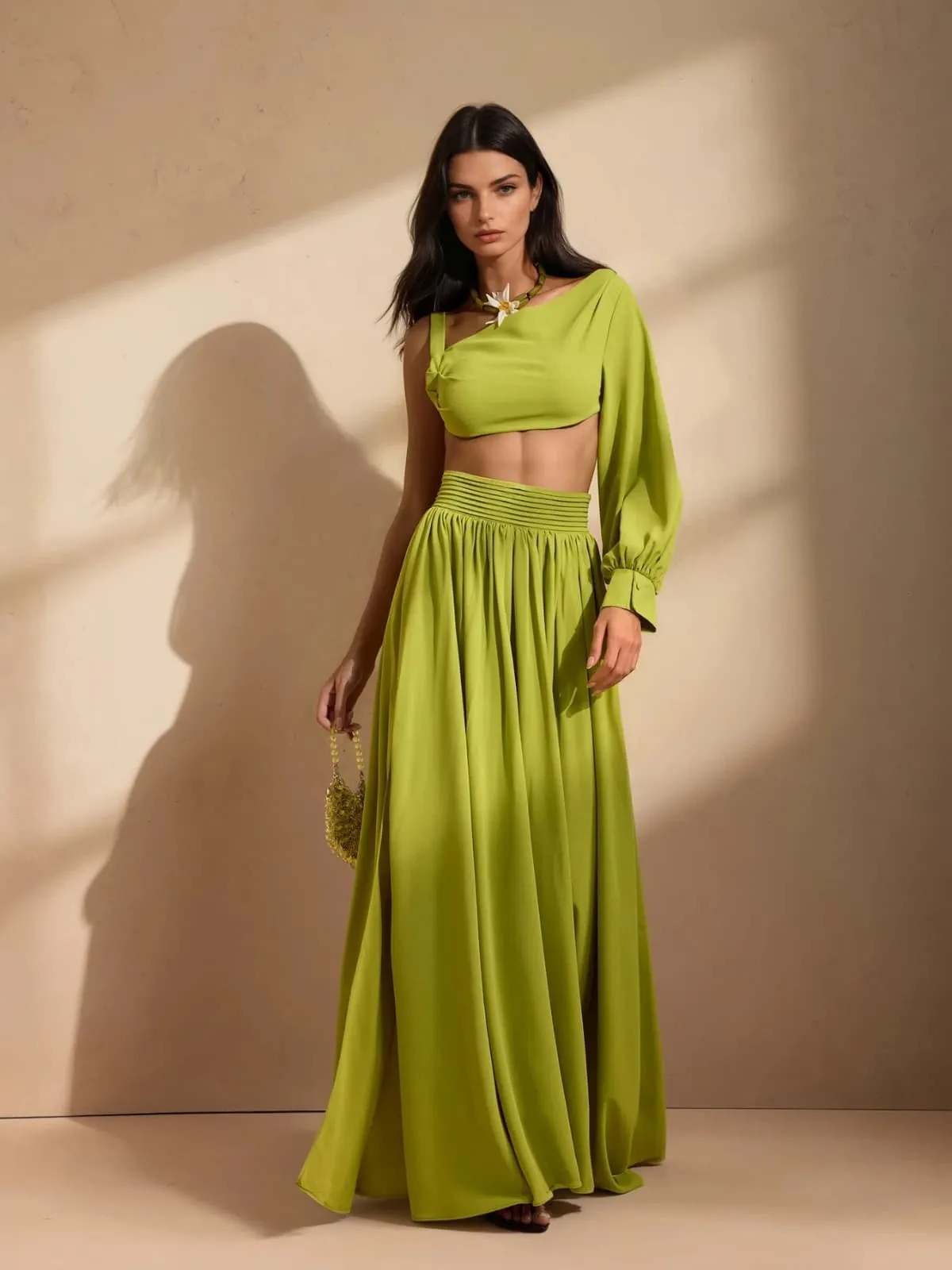 Raeltric One Shoulder Split Skirt Set sold by Mew Mews product image thumbnail 4