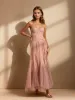 Qexara Strapless Lace Mesh Maxi Dress sold by Mew Mews