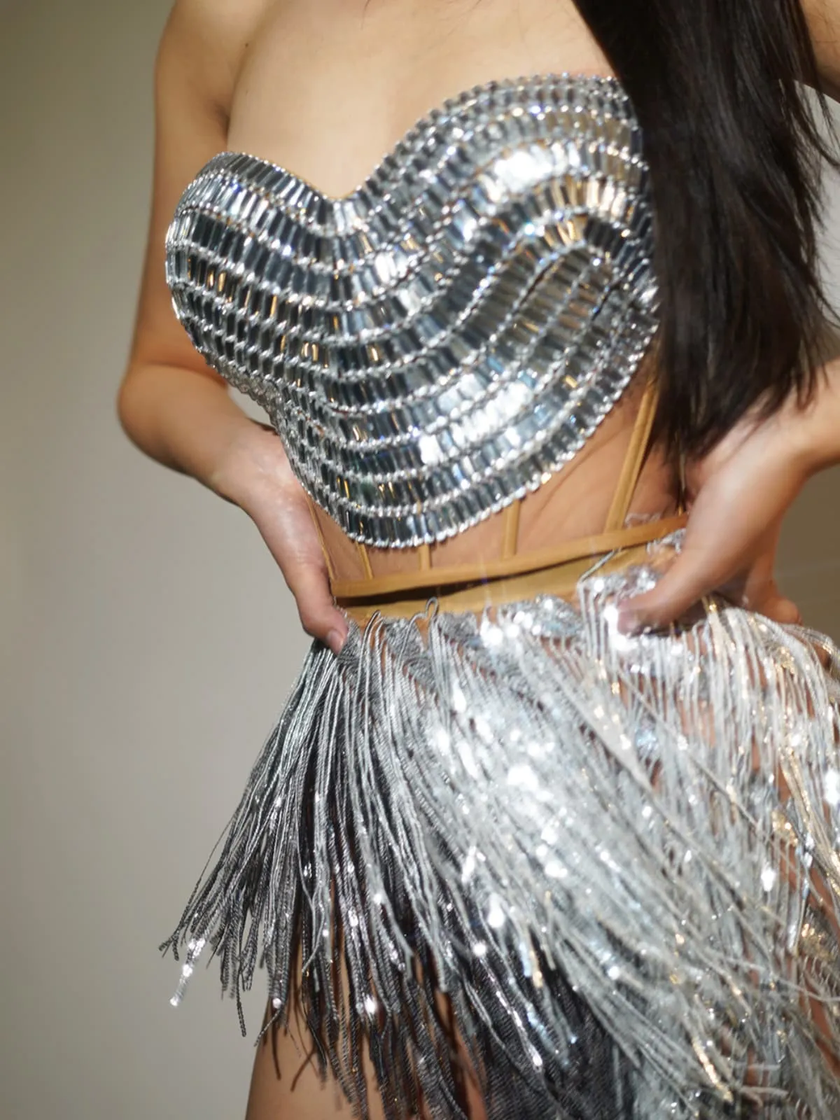 Sexara Strapless Fringe Crystal Skirt Set sold by Mew Mews product image thumbnail 3