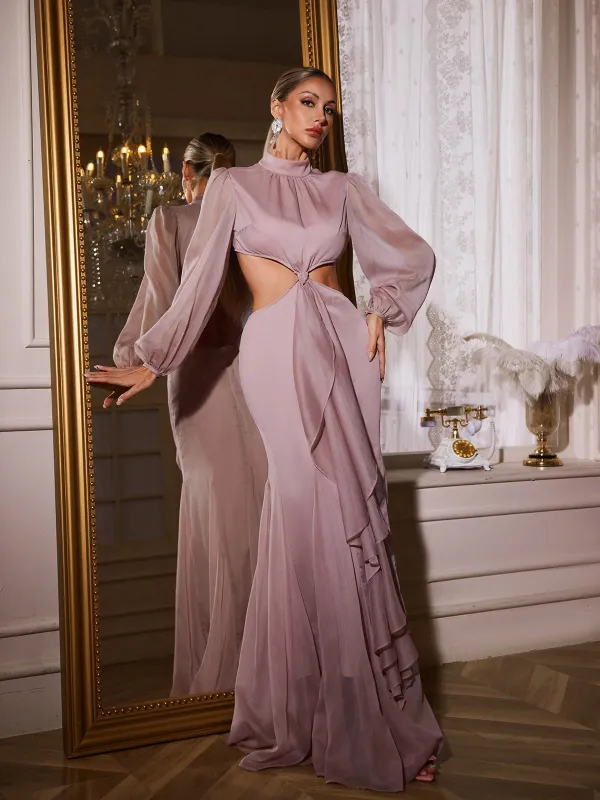 Saelyara Backless Cutout Ruffle Maxi Dress sold by Mew Mews