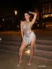 Yasmine Crystal Fringe Bodysuit sold by Mew Mews