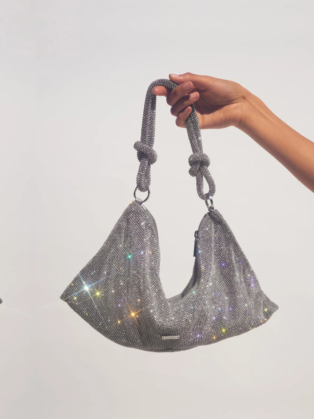Jean Rhinestone Shoulder Bag In Silver sold by Mew Mews product image thumbnail 5