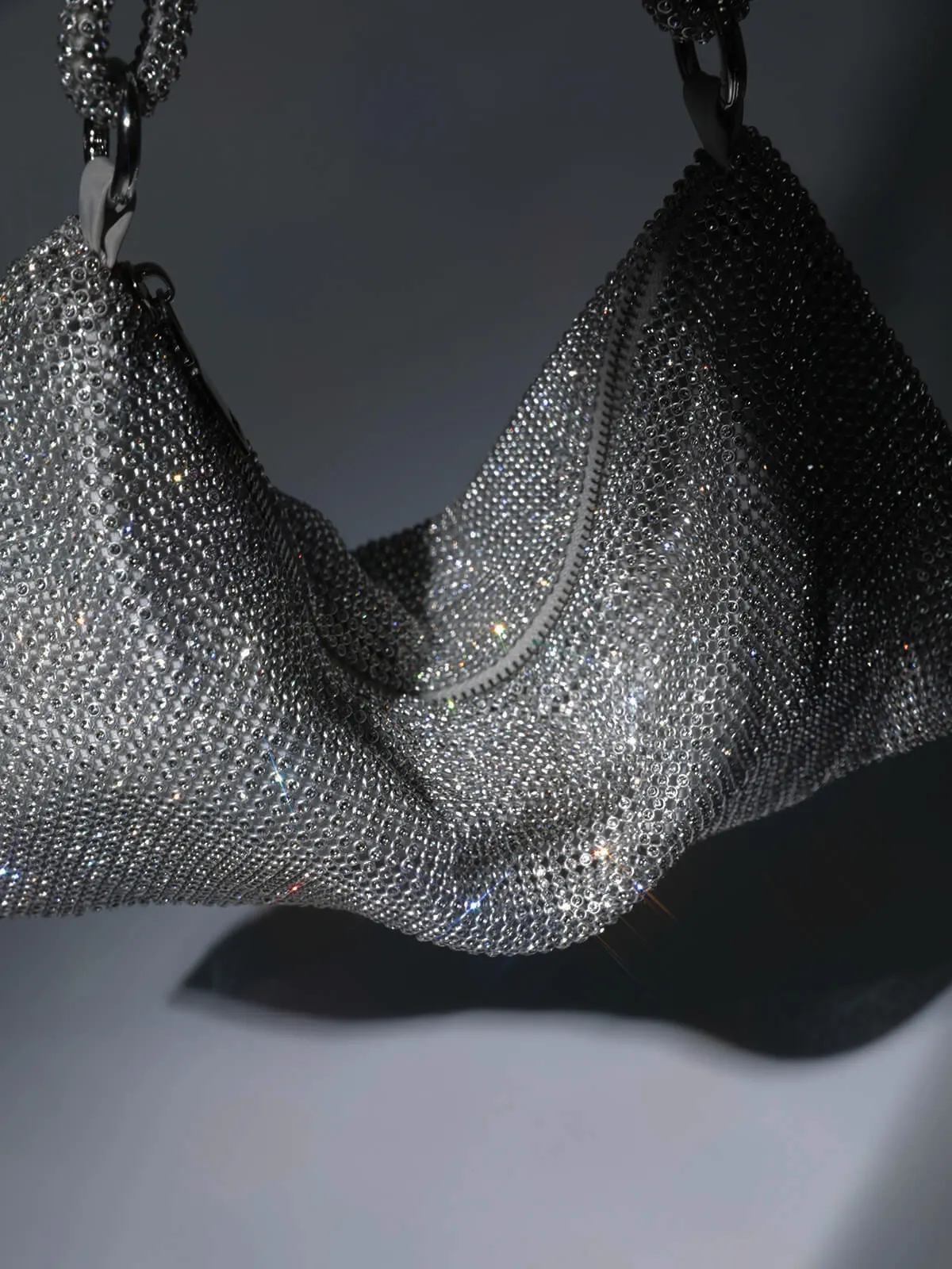Jean Rhinestone Shoulder Bag In Silver sold by Mew Mews product image thumbnail 2