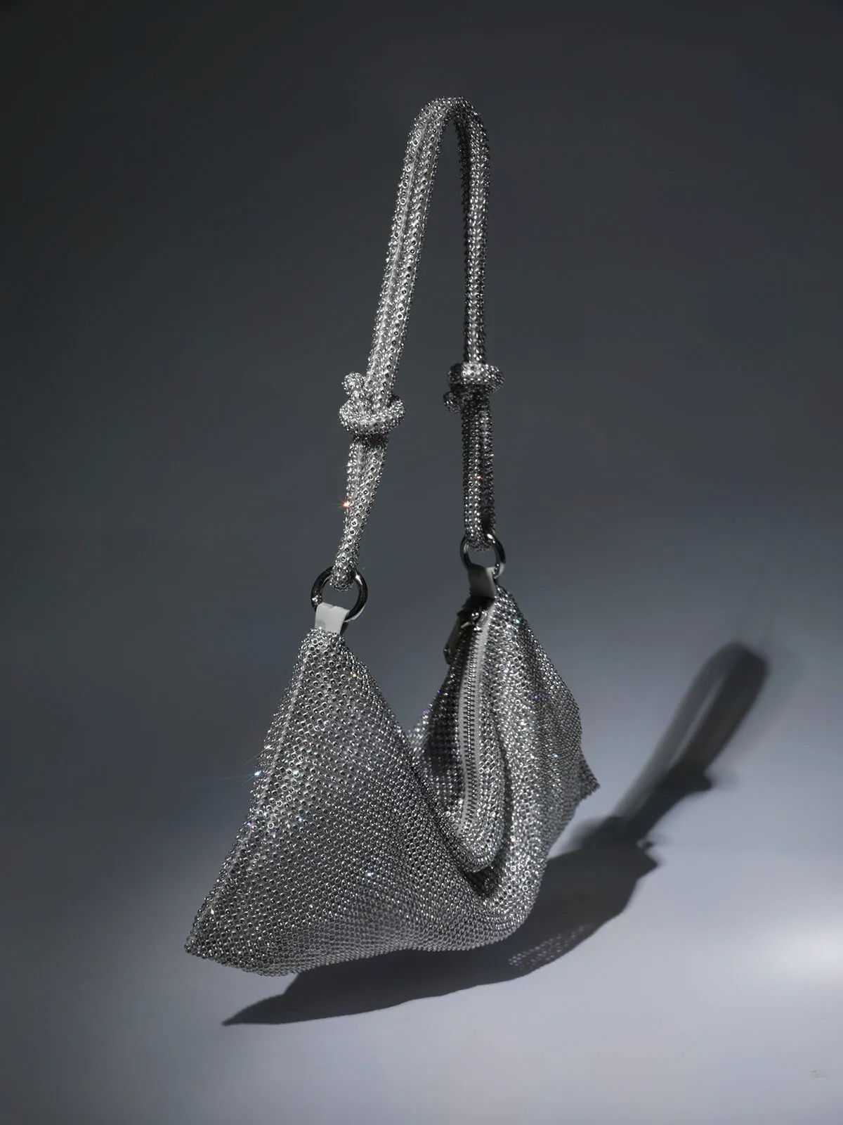 Jean Rhinestone Shoulder Bag In Silver sold by Mew Mews product image thumbnail 3
