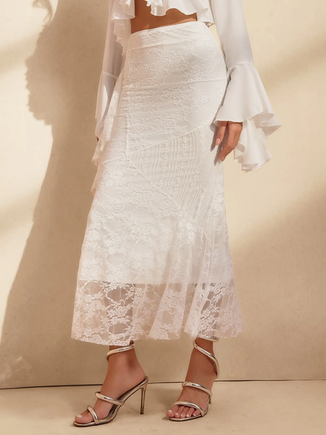 Wryxan Lace Skirt In White sold by Mew Mews product image thumbnail 4