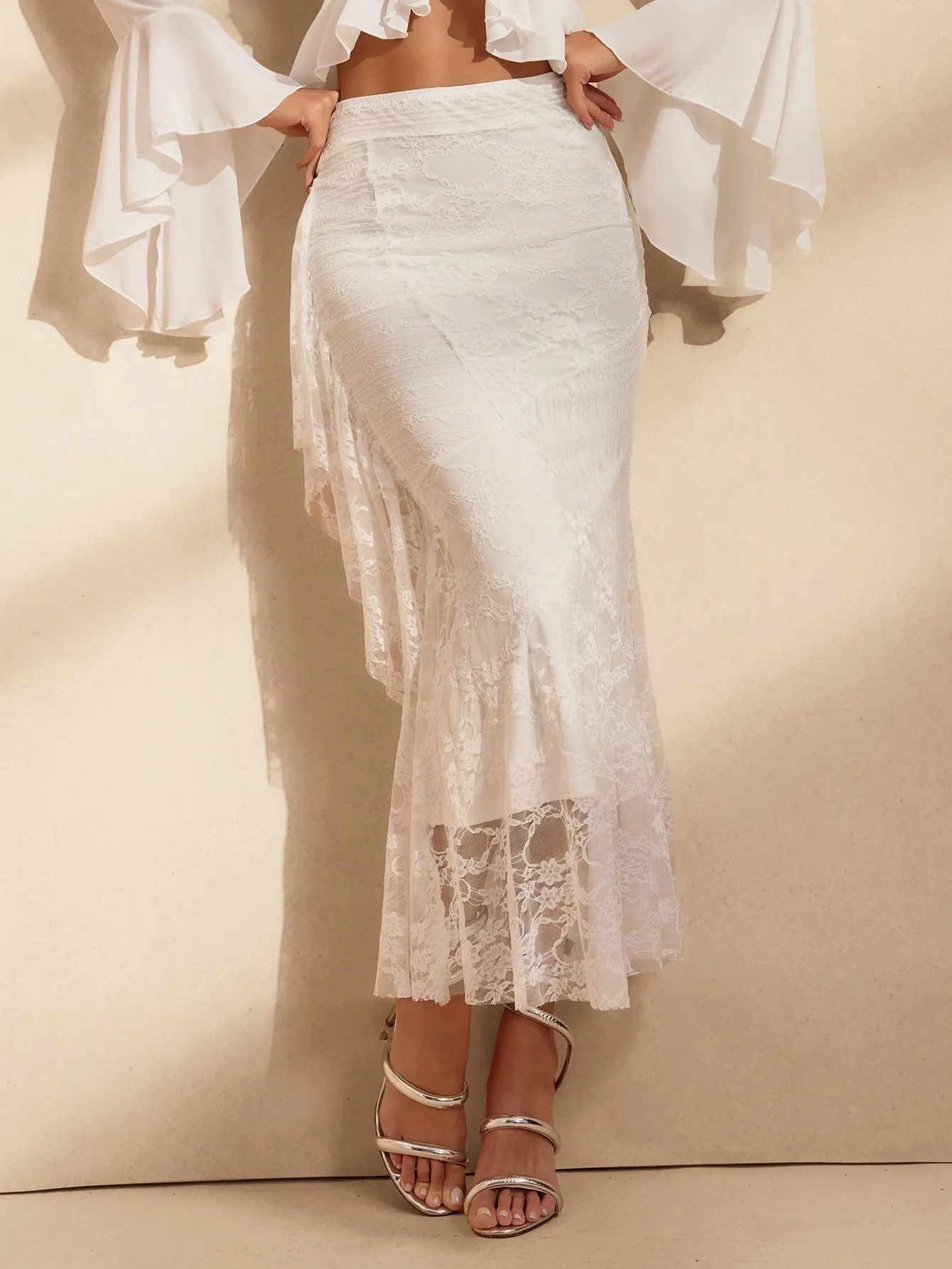 Wryxan Lace Skirt In White sold by Mew Mews