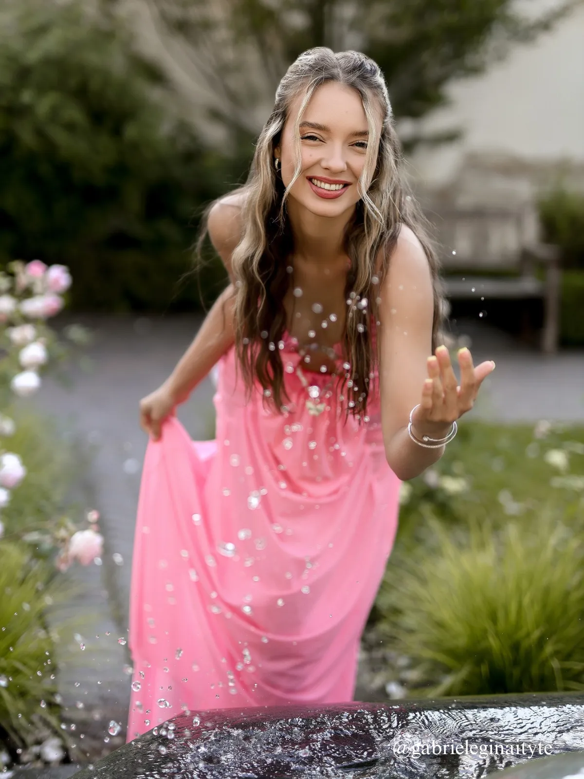 Daiki Halterneck Ruched Maxi Dress In Pink sold by Mew Mews product image thumbnail 3