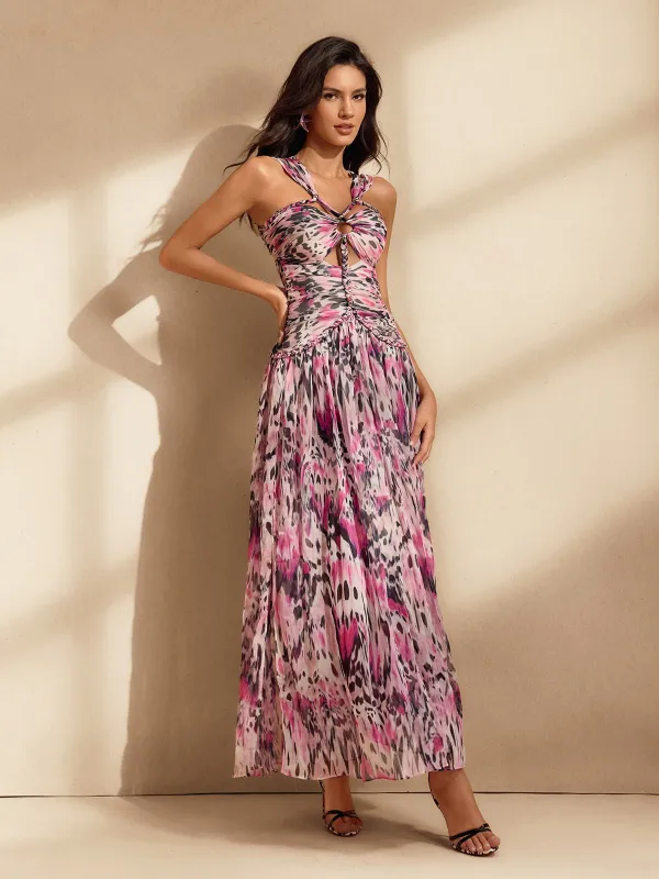 Natsuko Twisted Printed Maxi Dress sold by Mew Mews
