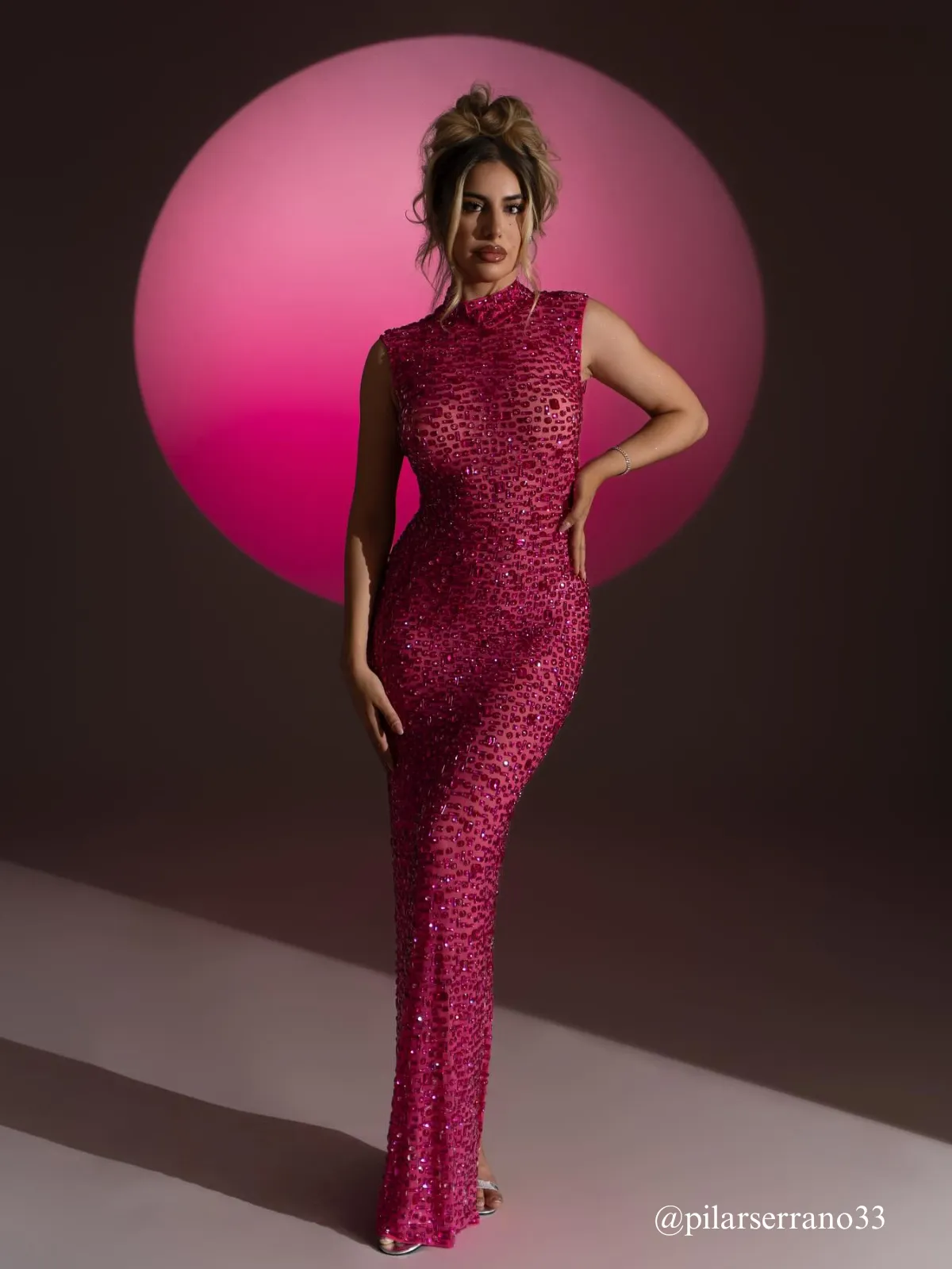 Protea Back Cutout Rhinestone Mesh Dress sold by Mew Mews product image thumbnail 5