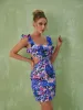 Cinnamon Ruffle Printed Mini Dress sold by Mew Mews
