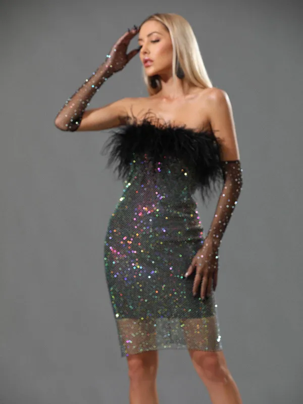 Barbie Mesh Rhinestone Bandage Dress sold by Mew Mews