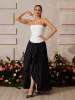 Xexor Strapless Ruched Maxi Dress In Black sold by Mew Mews