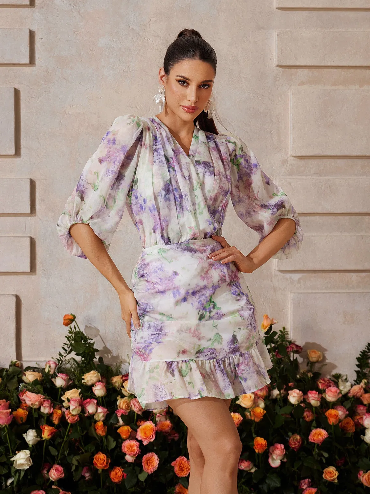 Yaelyra V Neck Floral Skirt Set sold by Mew Mews