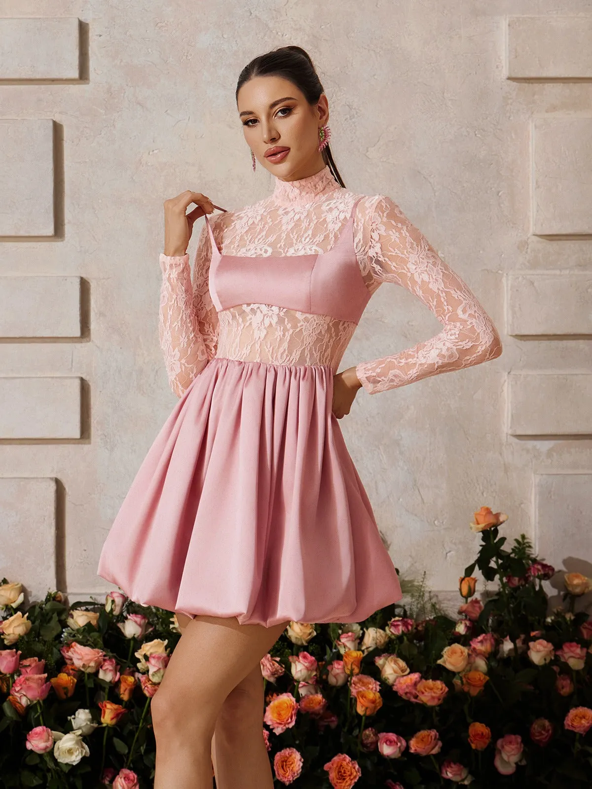 Yrythos High Neck Bubble Mini Dress sold by Mew Mews product image thumbnail 4